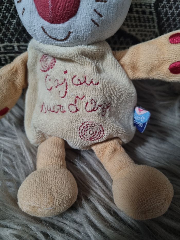 Doudou chat Cajou avec mouchoir intégré - photo numéro 2