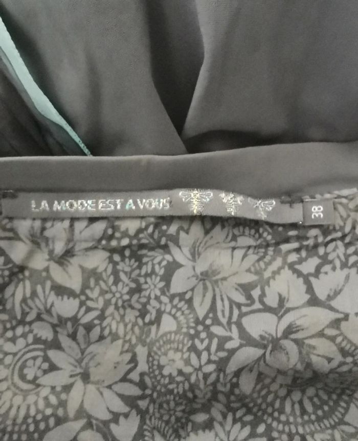 Robe. Bleu turquoise. Gris. Taille 38. La Mode Est À Vous - photo numéro 8