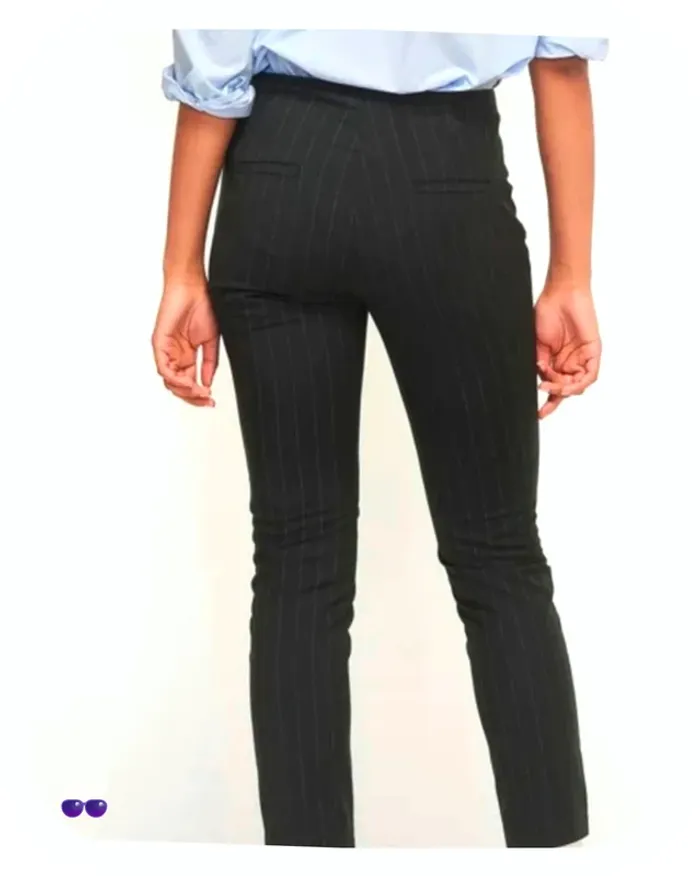 Bash pantalon bleu nuit à rayures blanc modèle bango taille 2/38 - photo numéro 3