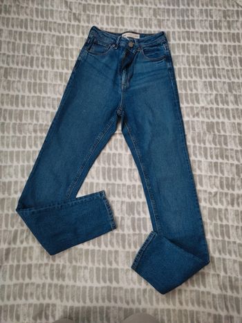 Jeans slim droit bleu taille haute Asos taille S 36