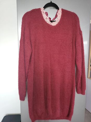 Robe pull bordeau dos nu
