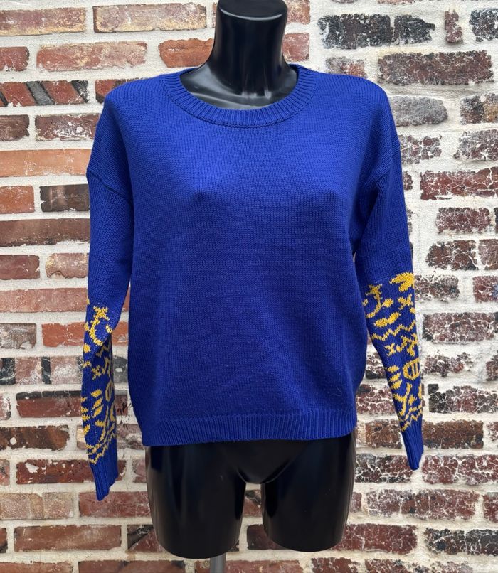 Pull en maille motif jacquard – Taille unique • By Swan