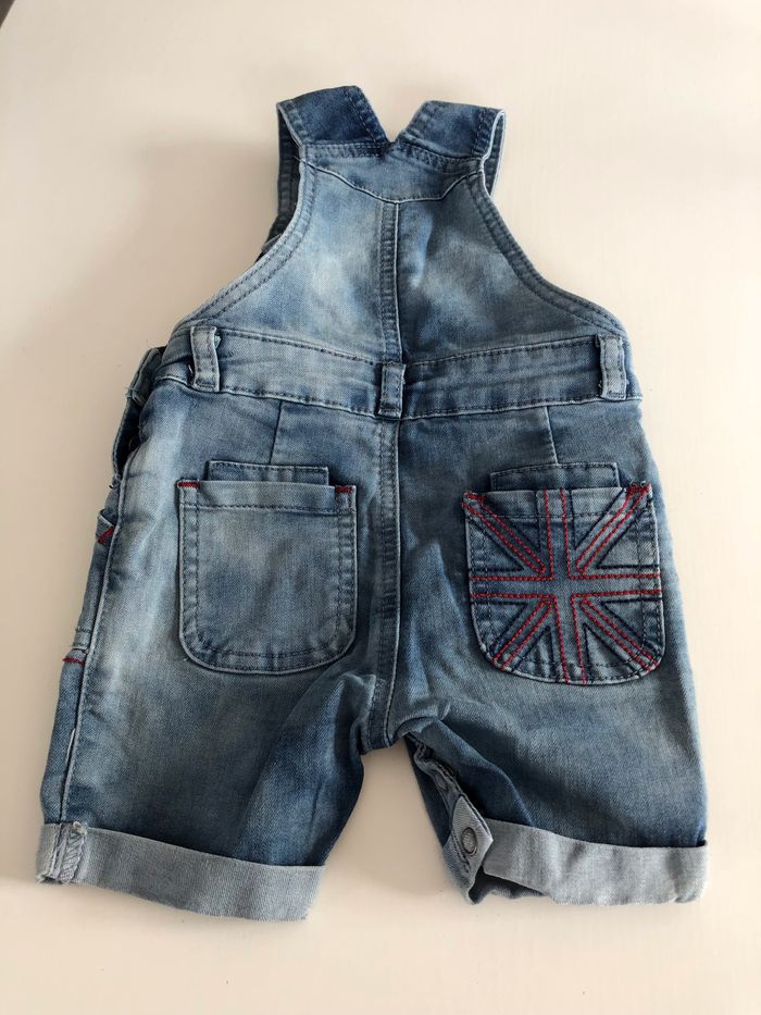 Salopette short bébé en jeans 6M - photo numéro 2