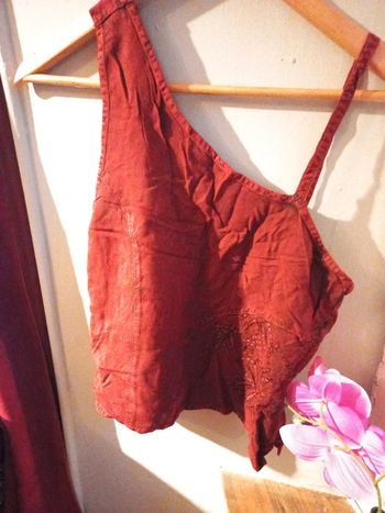 Beau débardeur fashion unique en lin taille 1 soit 36 38