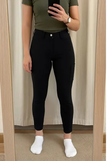 Pantalon d’Équitation Animo Noir, Produit de Qualité, Fabriqué en Italie
