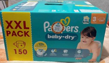 Pampers baby-dry taille 3 XXL pack 150 couches neuf