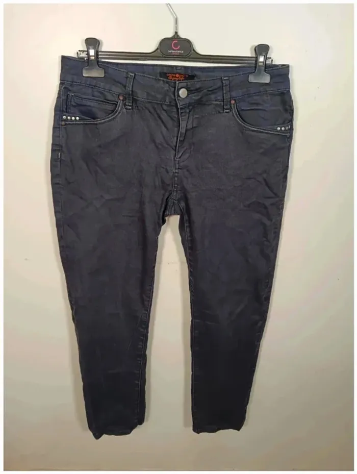 C17 jeans gris/noir cache cache 44