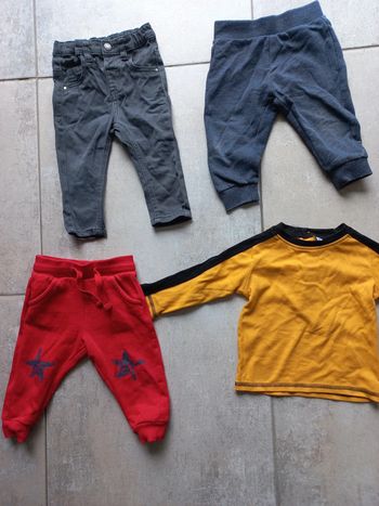 Lot 12 mois bébé pantalons tee-shirt manches longues