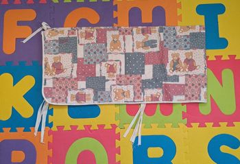 Tour de lit vintage bleu rose ours