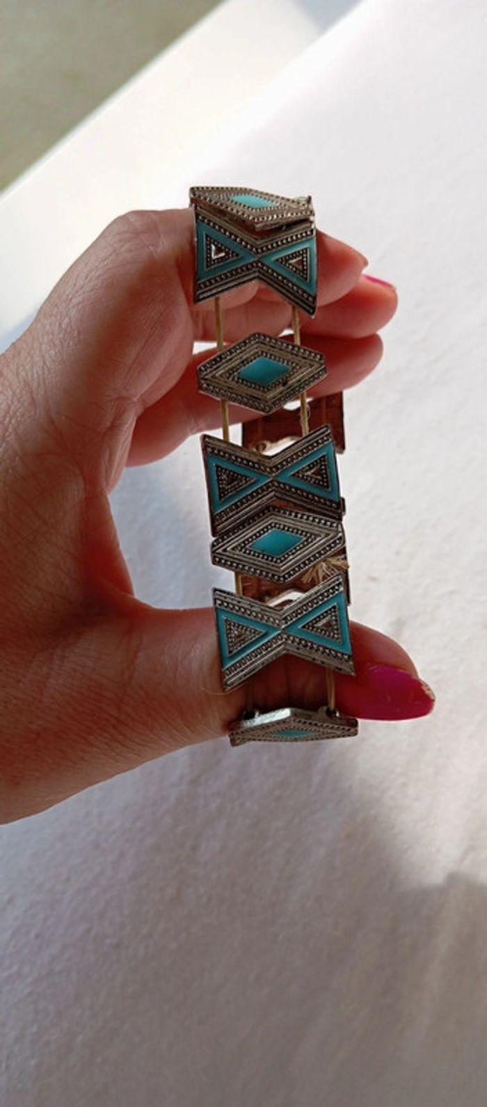 Bracelet vintage turquoise élastique - photo numéro 4