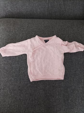 Gilet cache-coeur fille 1 mois