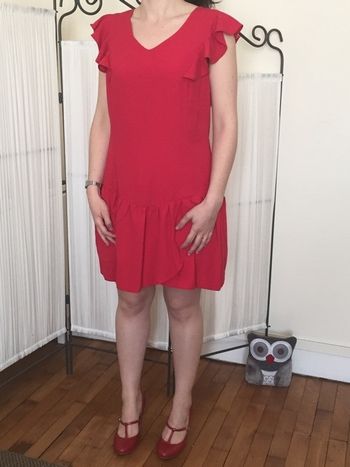 Robe rouge midi doublée