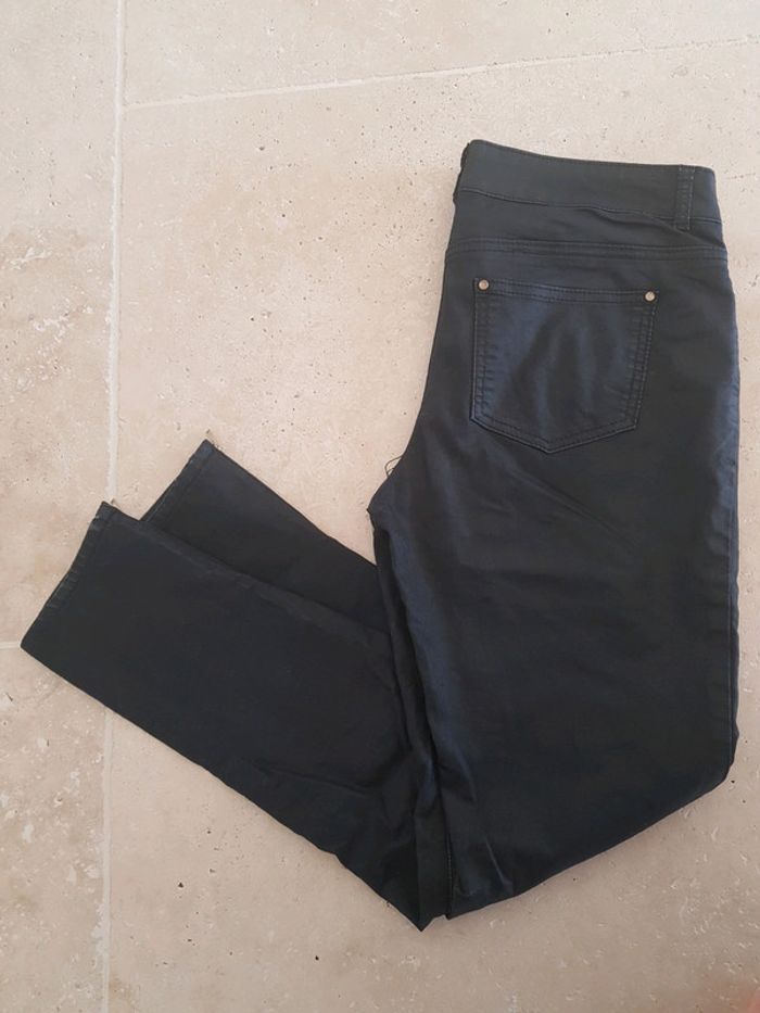 Pantalon noir fermetures éclairs dorées - photo numéro 2