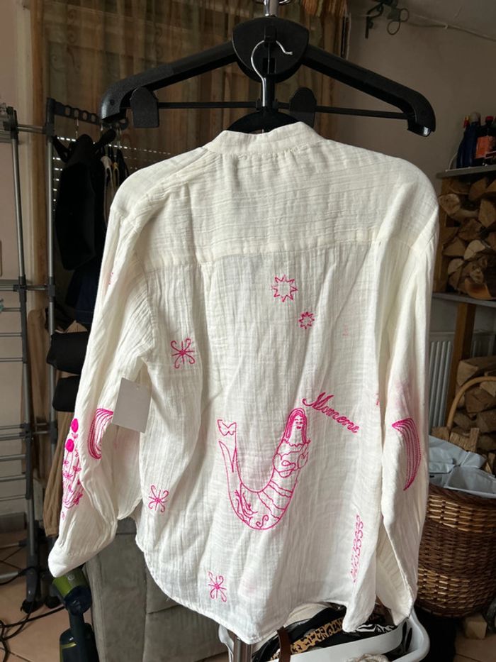 Chemise ML broderies roses Toscandjoe - photo numéro 5