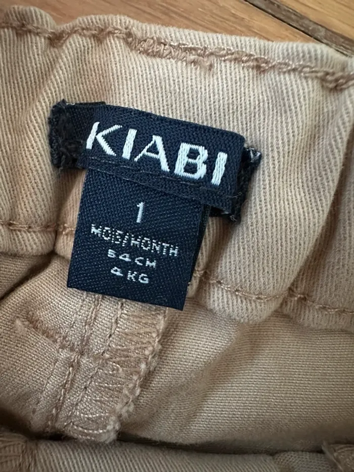Lot pantalon beige + haut + gilet bébé 1 mois – Blanc & rayures – Mi-saison – Très bon état - photo numéro 14