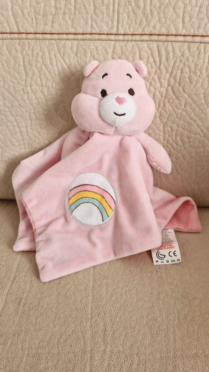 Doudou plat bisounours rose care bears baby - photo numéro 3