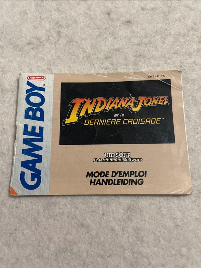Notice Nintendo Game Boy - Indiana Jones Et La Dernière Croisade - Bon État