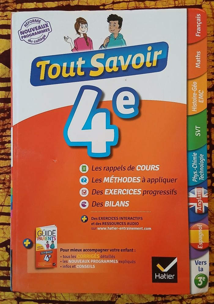 Livre scolaire Tout Savoir 4ème