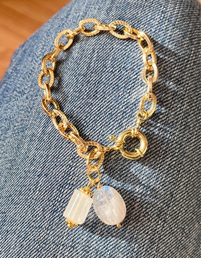 Bracelet amulette scarabée Pierre de Lune - photo numéro 7
