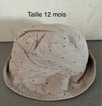 Bob chapeau beige rayé taille 12 mois
