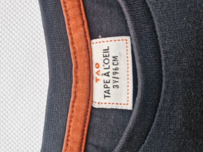 T-shirt manches courtes 3 ans Tape à l’œil Noir orange Texte Forever Young - photo numéro 4