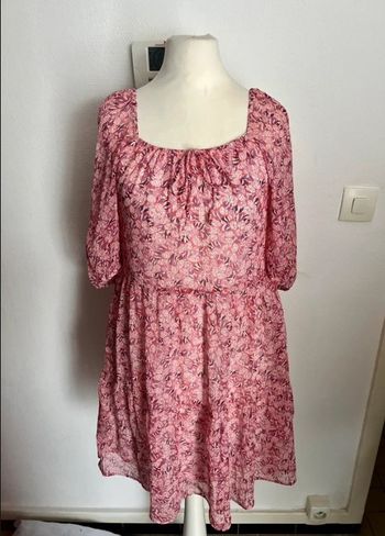 Robe fleurie fluide rose taille XS