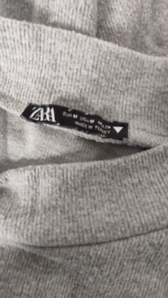 T-shirt Zara gris chiné, Taille M - photo numéro 3