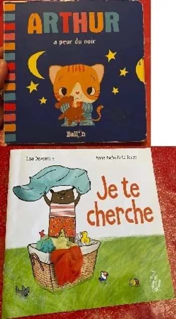 Lot 2 livres: Arthur a peur du noir- Je te cherche