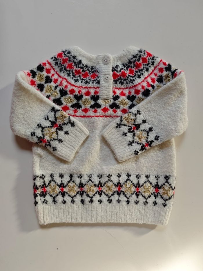 Pull de noël Blanc épais et chaud Gémo 12 mois - photo numéro 4