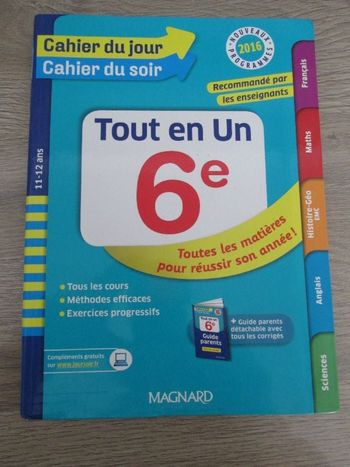 livre scolaire : tout en un 6e