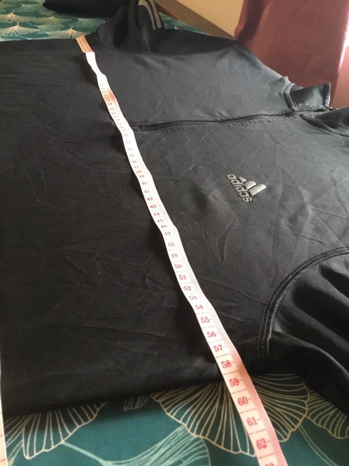 Haut 1/4zip manches longues prêt du corps pour homme Adidas noir taille M 145 - photo numéro 7