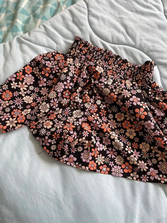 Jupe culotte / short à fleurs 110/116cm - photo numéro 2