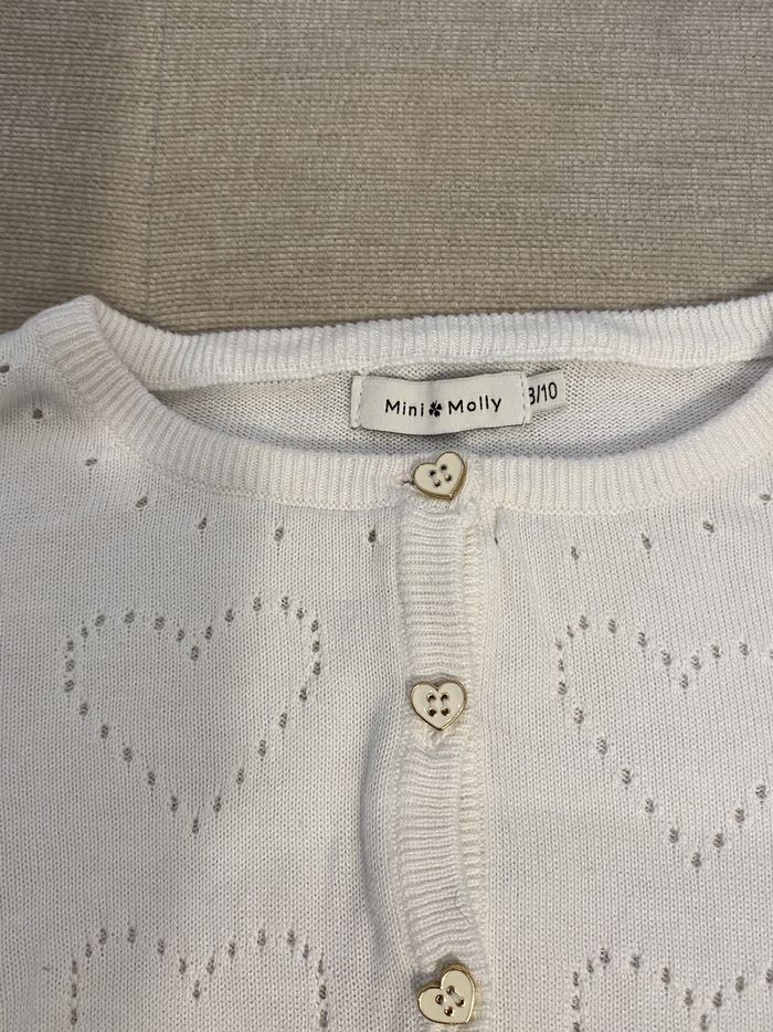 Cardigan / gilet blanc cassé 8 ans Mini Molly - photo numéro 2