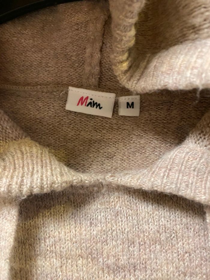 Joli pull à capuche beige Mim taille 38 - photo numéro 3