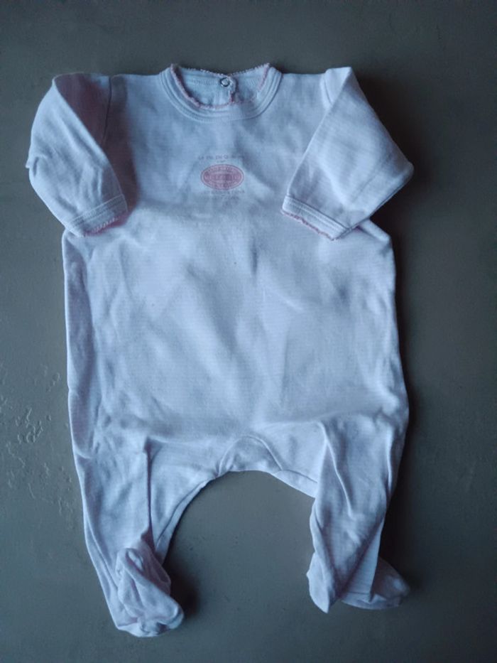 Pyajama grenouillère petit bateau rose en coton 3 mois