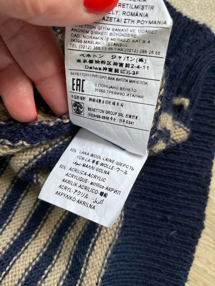 Pull en laine benetton - photo numéro 3