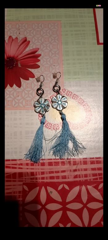 Boucle d'oreille bleu