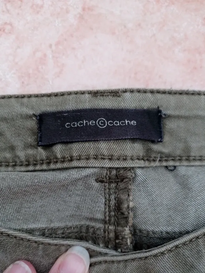 Pantalon vert kaki taille 38 cache cache - photo numéro 4