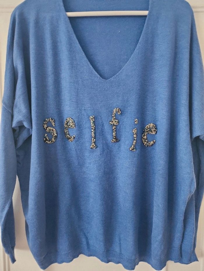 Pull col V Peace N Love - photo numéro 3