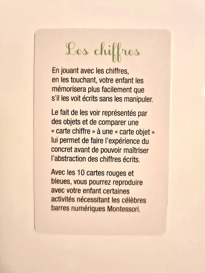 Coffret Montessori – 108 cartes éducatives pour apprendre à compter NEUF - photo numéro 4