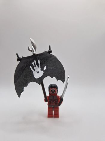 Figurine type lego Chef orcs avec drapeau seigneur des anneaux / hobbit