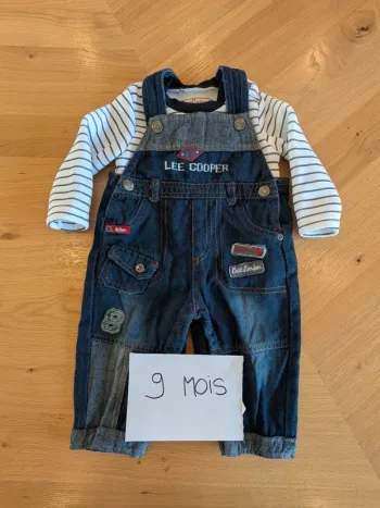 Salopette et t-shirt manches longues Lee Cooper - Taille : 9 Mois