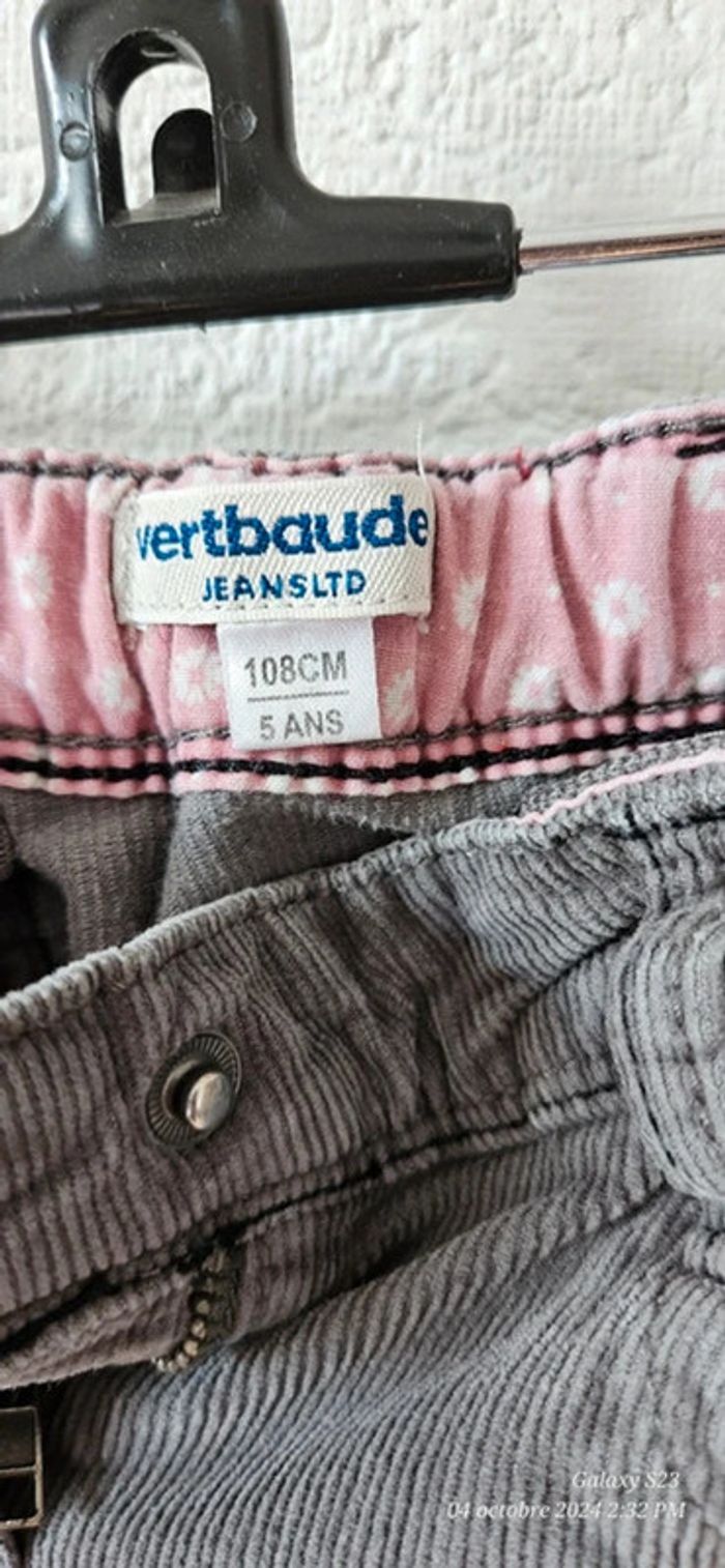 Pantalon évasé velours côtelé 5A - photo numéro 5