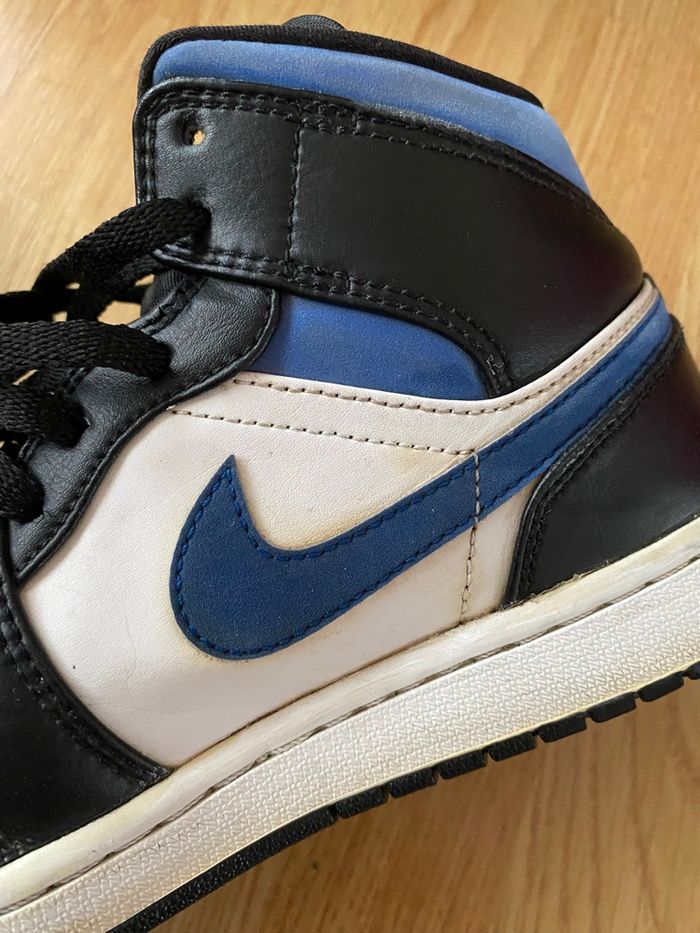 Nike air Jordan 1 mid White/ racer blue black - photo numéro 2