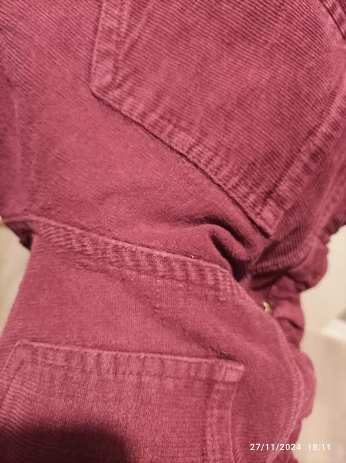 Skinny velours fille prune 10 ans - photo numéro 4
