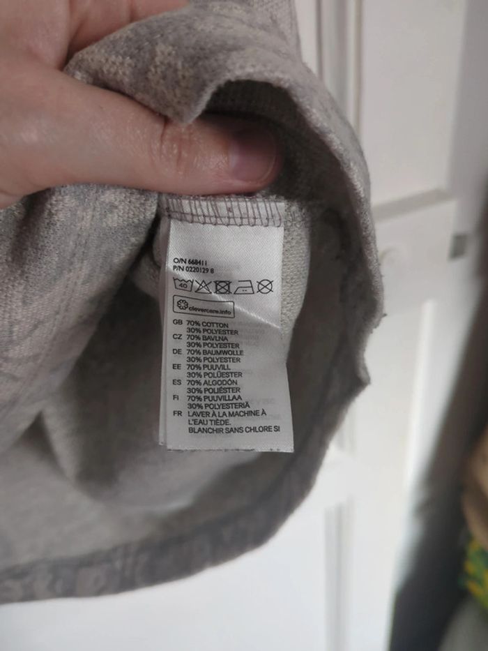 Pull sweat h&M fleurs vintage gris M femme tapisserie - photo numéro 3