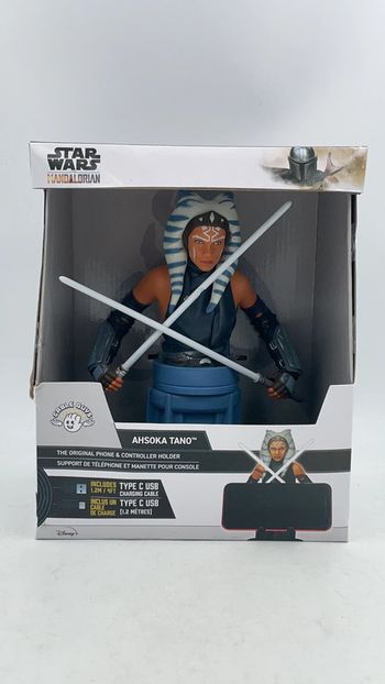 Figurine Support téléphone et manette de jeux Star Wars Ahsoka Tano Câble Guys neuf