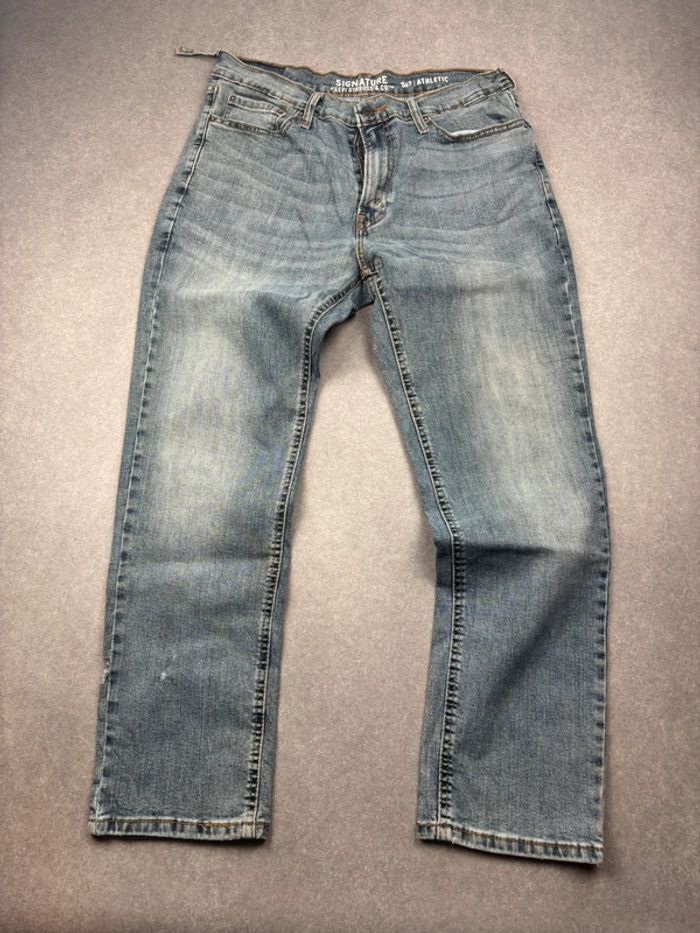 Jean pantalon coupe droite 567 signature levis bleu W32 L30 - photo numéro 7