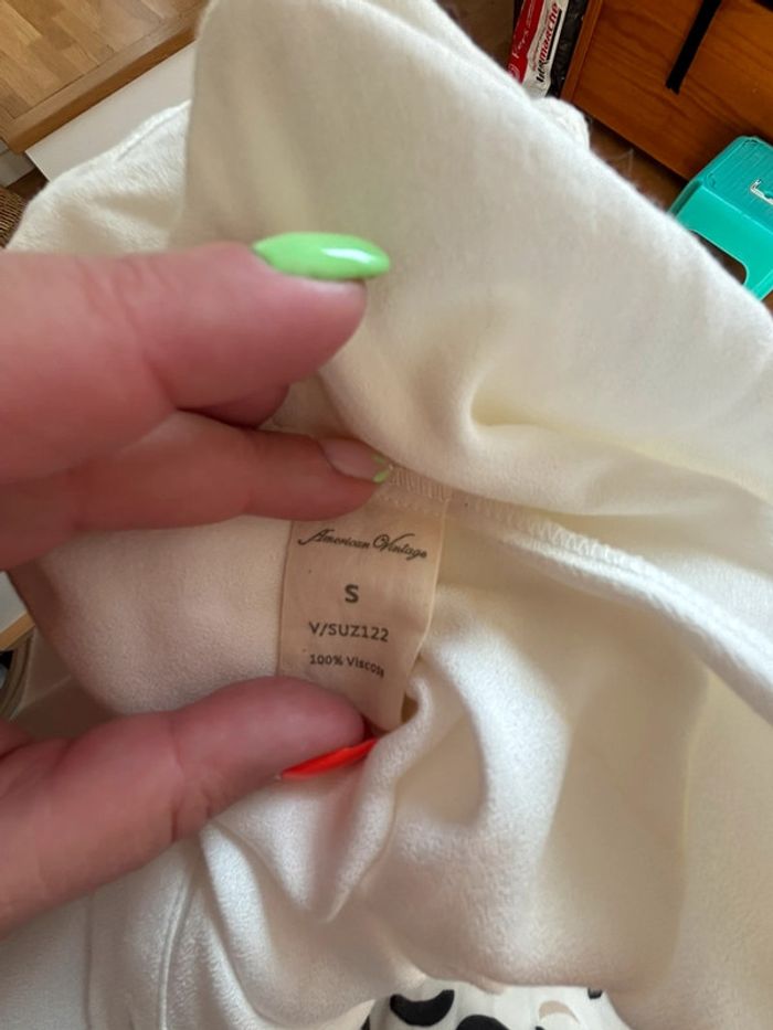 🤍 sublime chemise 100% Viscose blanche - American Vintage - - photo numéro 5