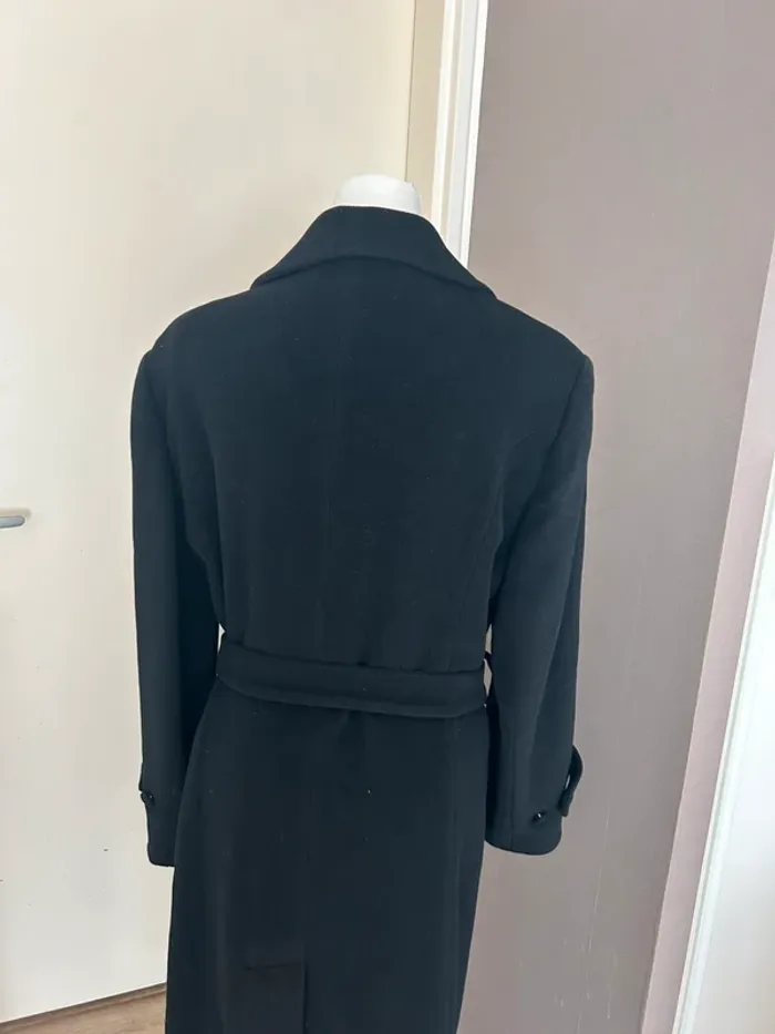 Constantin,caban manteau long noir laine, angora, cachemire , femme, taille 42 - photo numéro 7